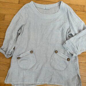 Tempo Paris Linen Top/Tunic Size Small